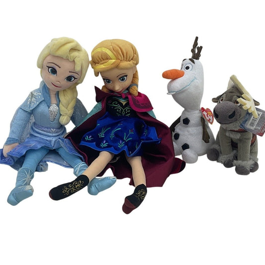 Disney Stuffed Animals LOT Frozen Princess Elsa Olaf Snowman Plush Dolls - Warehouse Toys