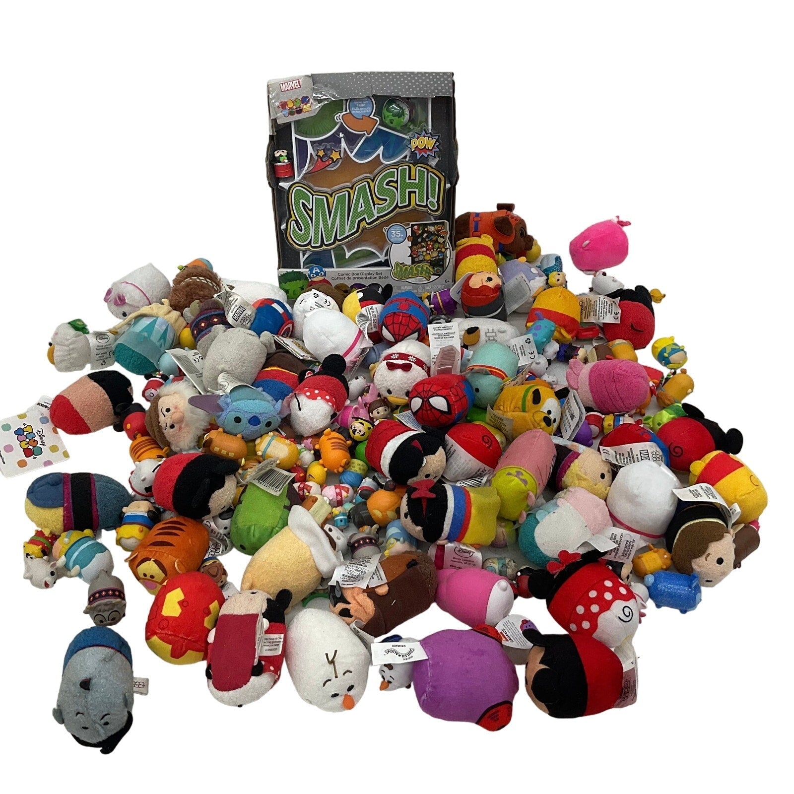 Disney Tsum Tsum Mini Character Mixed Preowned LOT 9 lbs Plush Toys Marvel - Warehouse Toys