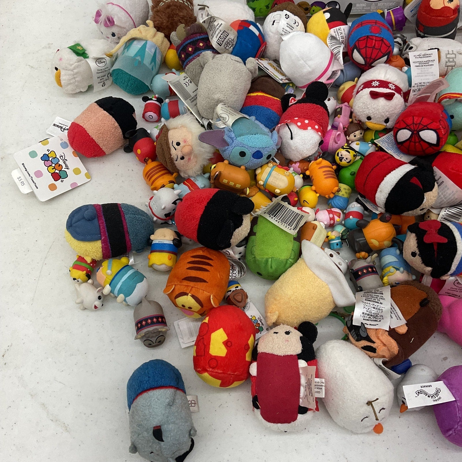 Disney Tsum Tsum Mini Character Mixed Preowned LOT 9 lbs Plush Toys Marvel - Warehouse Toys