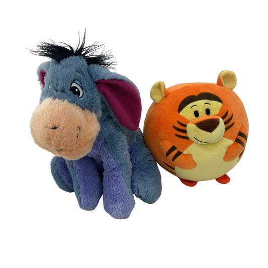 Disney Winnie the Pooh LOT Eeyore Donkey Tigger Round Ball Plush Toys - Warehouse Toys