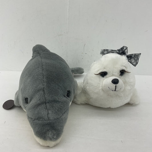 Dolphin and Seal Stuffed Animals Westcliff Vintage White Gray Plush Lot - Warehouse Toys