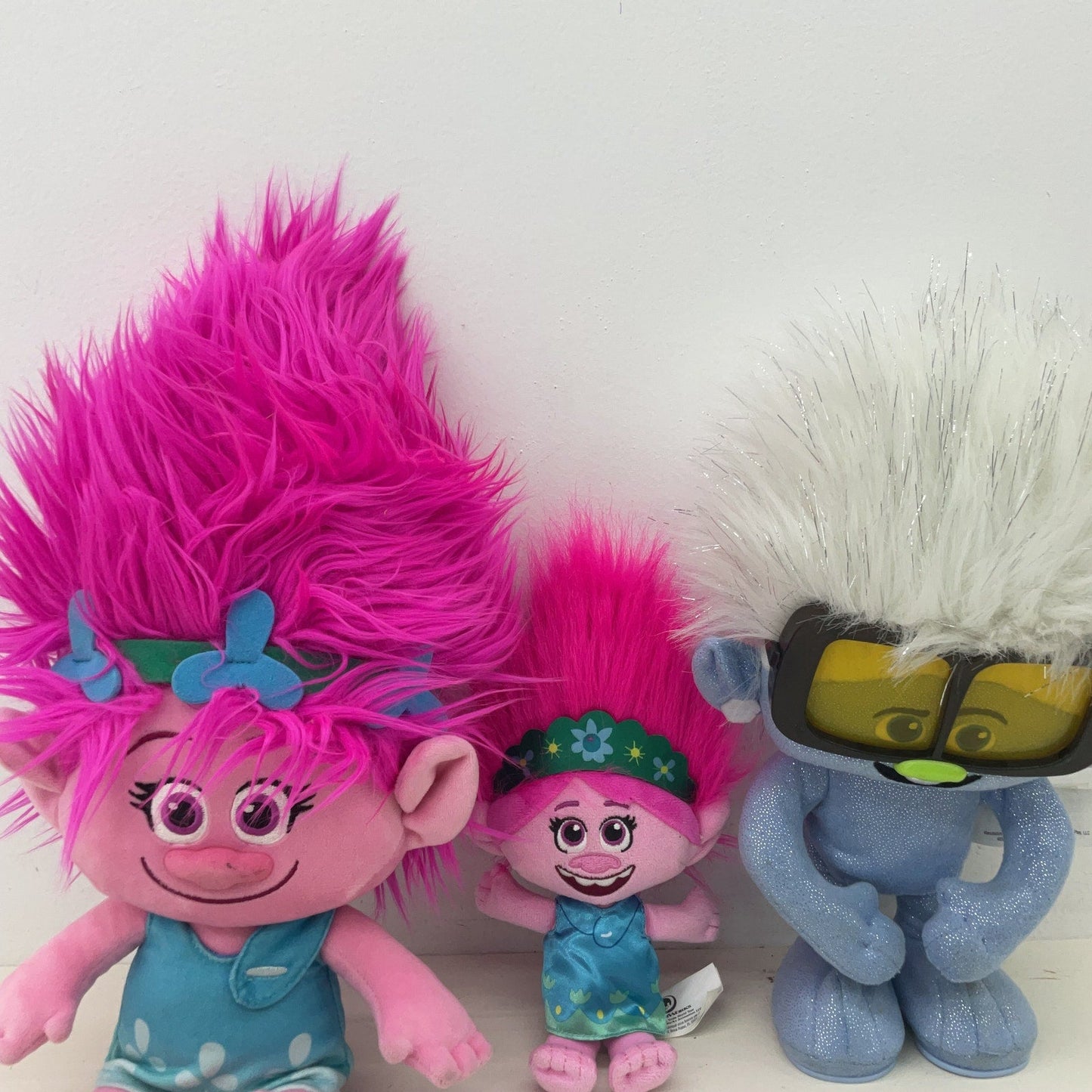 Dreamworks Preowned Multicolor Stuffed Animal Toys TROLLS Pink Blue Characters - Warehouse Toys