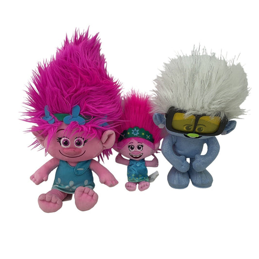 Dreamworks Preowned Multicolor Stuffed Animal Toys TROLLS Pink Blue Characters - Warehouse Toys