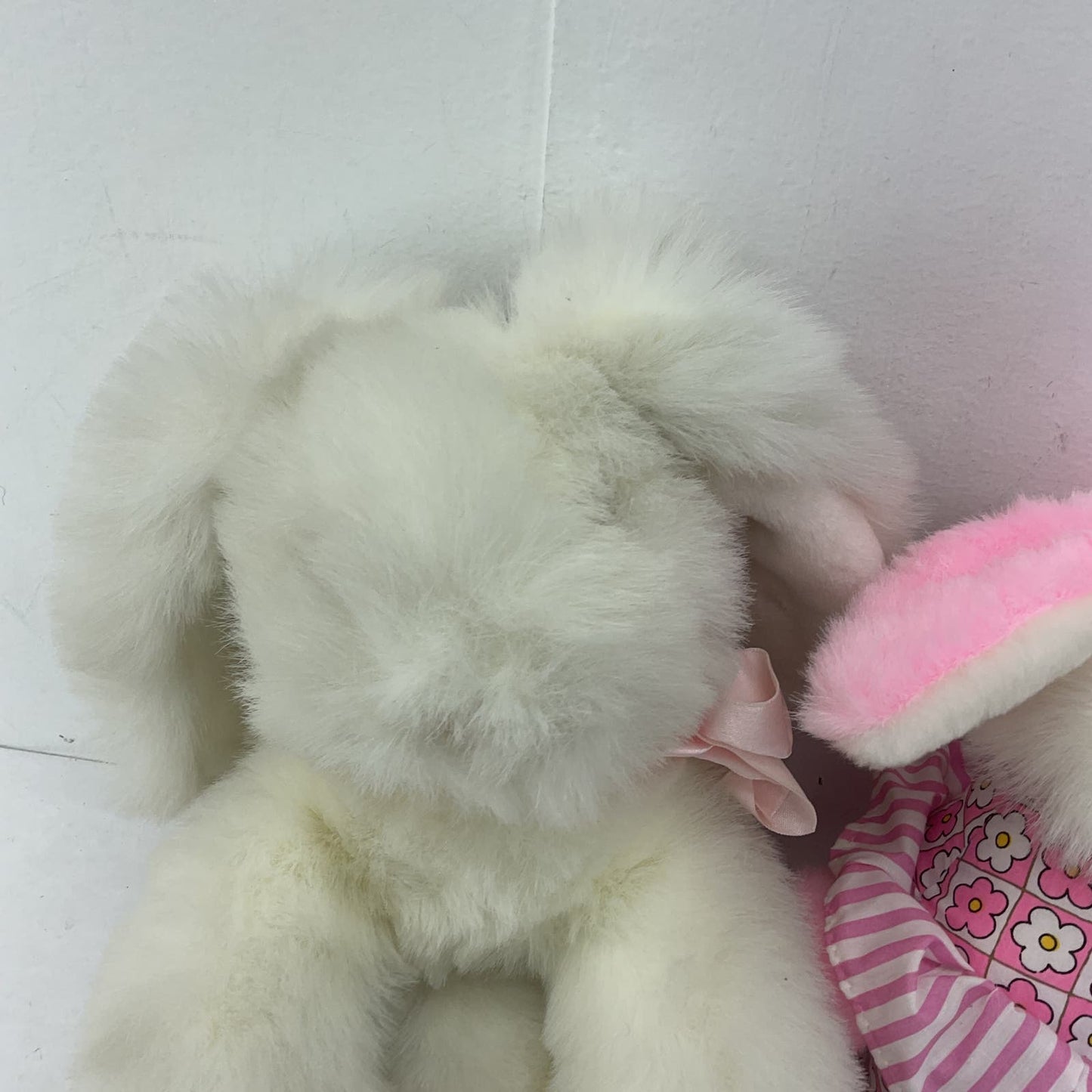 Easter Bunny Plush Lot - Pink White Vintage plush Rabbit Toys - Warehouse Toys