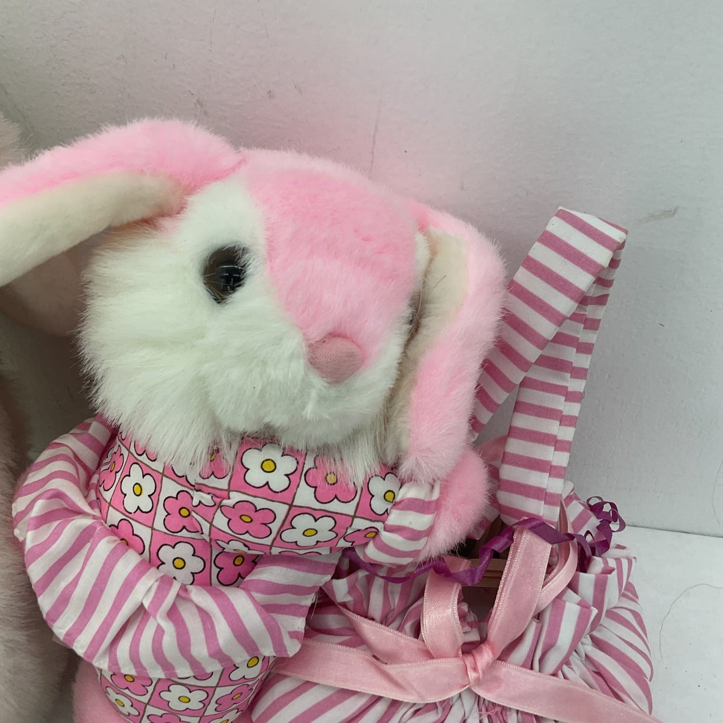 Easter Bunny Plush Lot - Pink White Vintage plush Rabbit Toys - Warehouse Toys