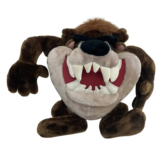 Vintage Preowned 1998 Looney Tunes Taz Tazmanian Devil Brown Stuffed Animal Toy