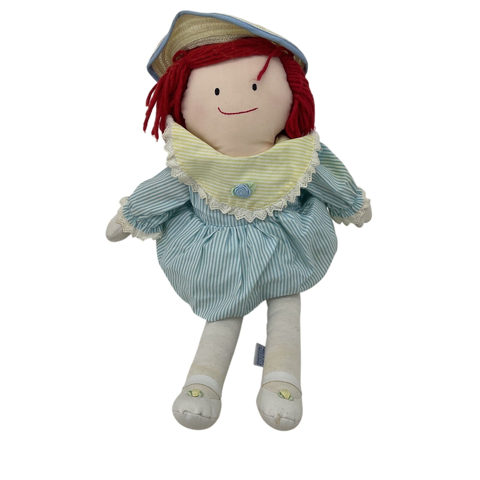 Eden 1990 Vintage Madeleine Cloth Soft Body Plush Doll in Blue Dress Preowned - Warehouse Toys