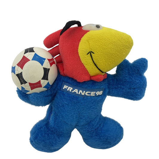 France 98 Blue & Red Stuffed Animal Bird Mascot Plush Doll Vintage 1998 Soccer