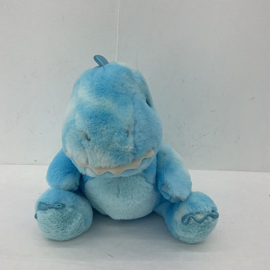 FAO Schwarz Blue Dinosaur Cute Adorable Doll Plush Stuffed Animal Used - Warehouse Toys