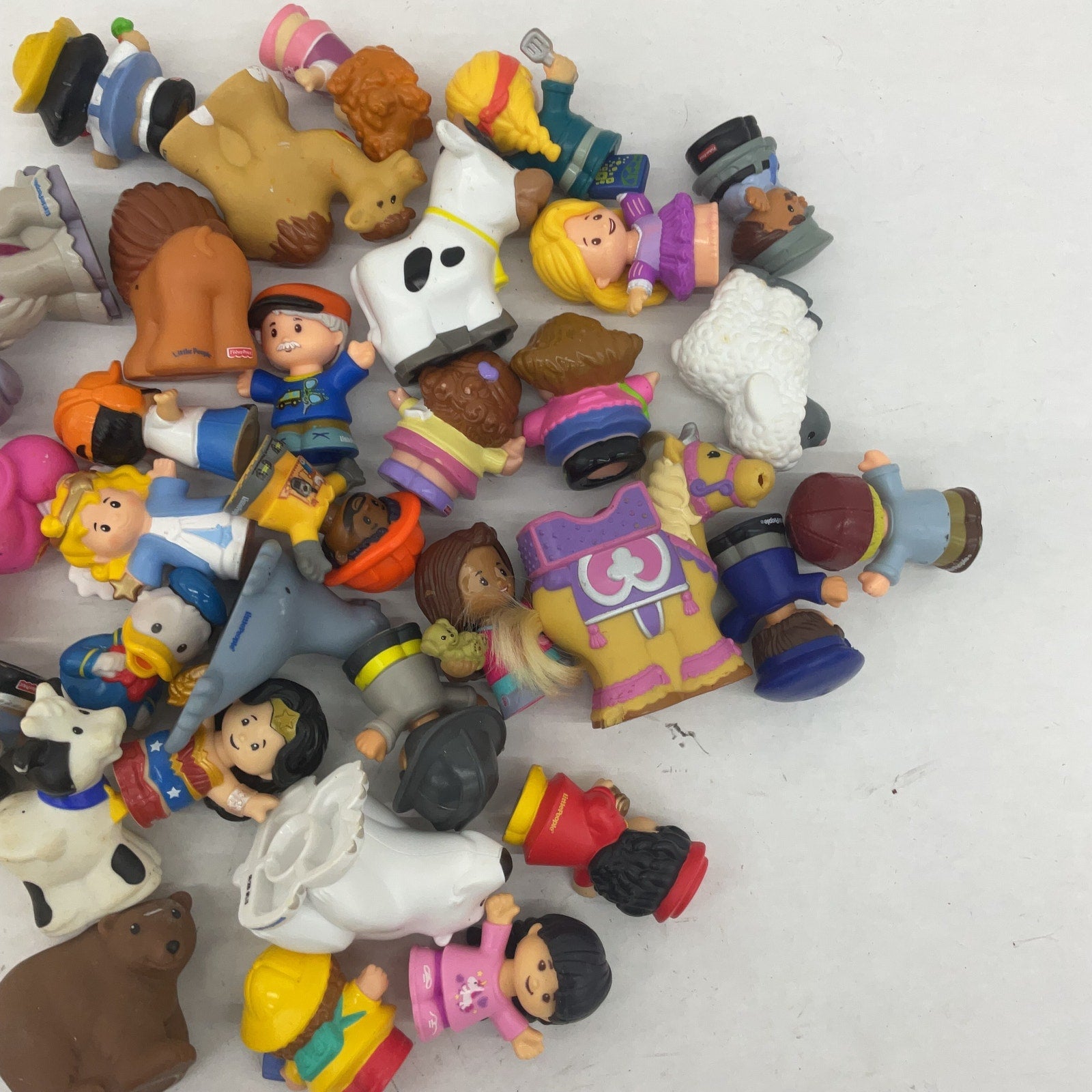 Fisher Price Little People Animal Human Figures Toys Preowned LOT Wonder Woman - Warehouse Toys