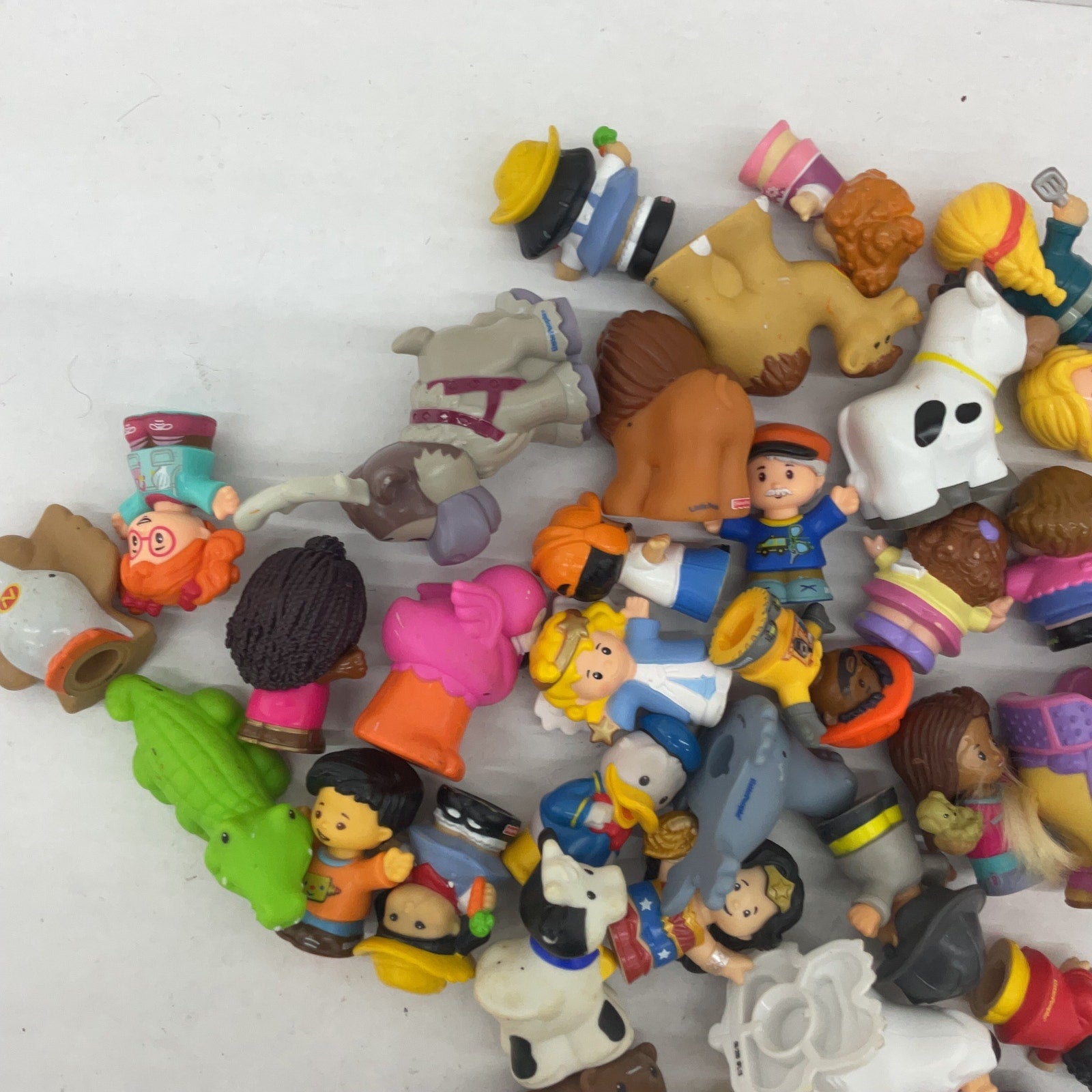 Fisher Price Little People Animal Human Figures Toys Preowned LOT Wonder Woman - Warehouse Toys