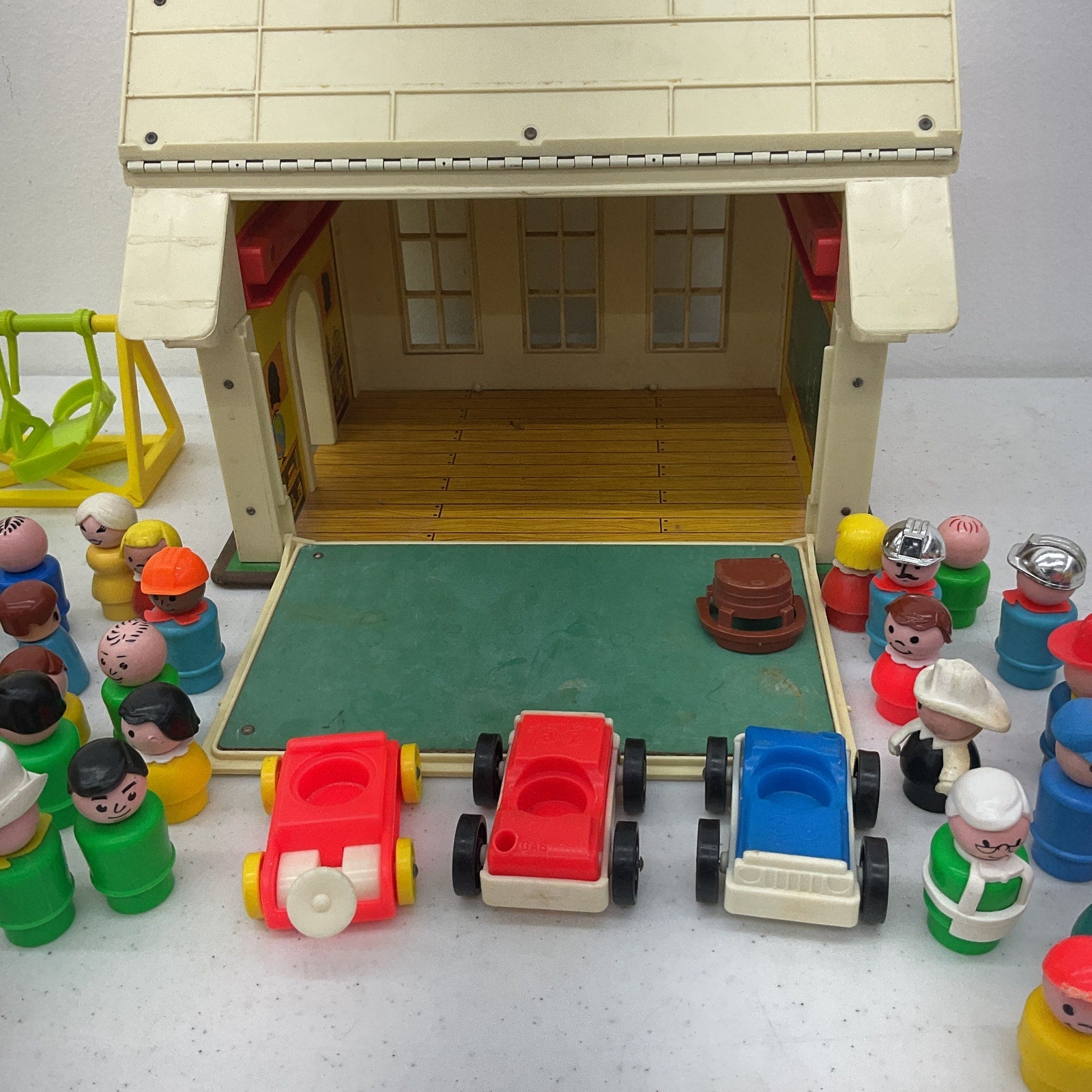 Fisher Price Little People Figures Preowned LOT & School House w/ Chalk Board - Warehouse Toys