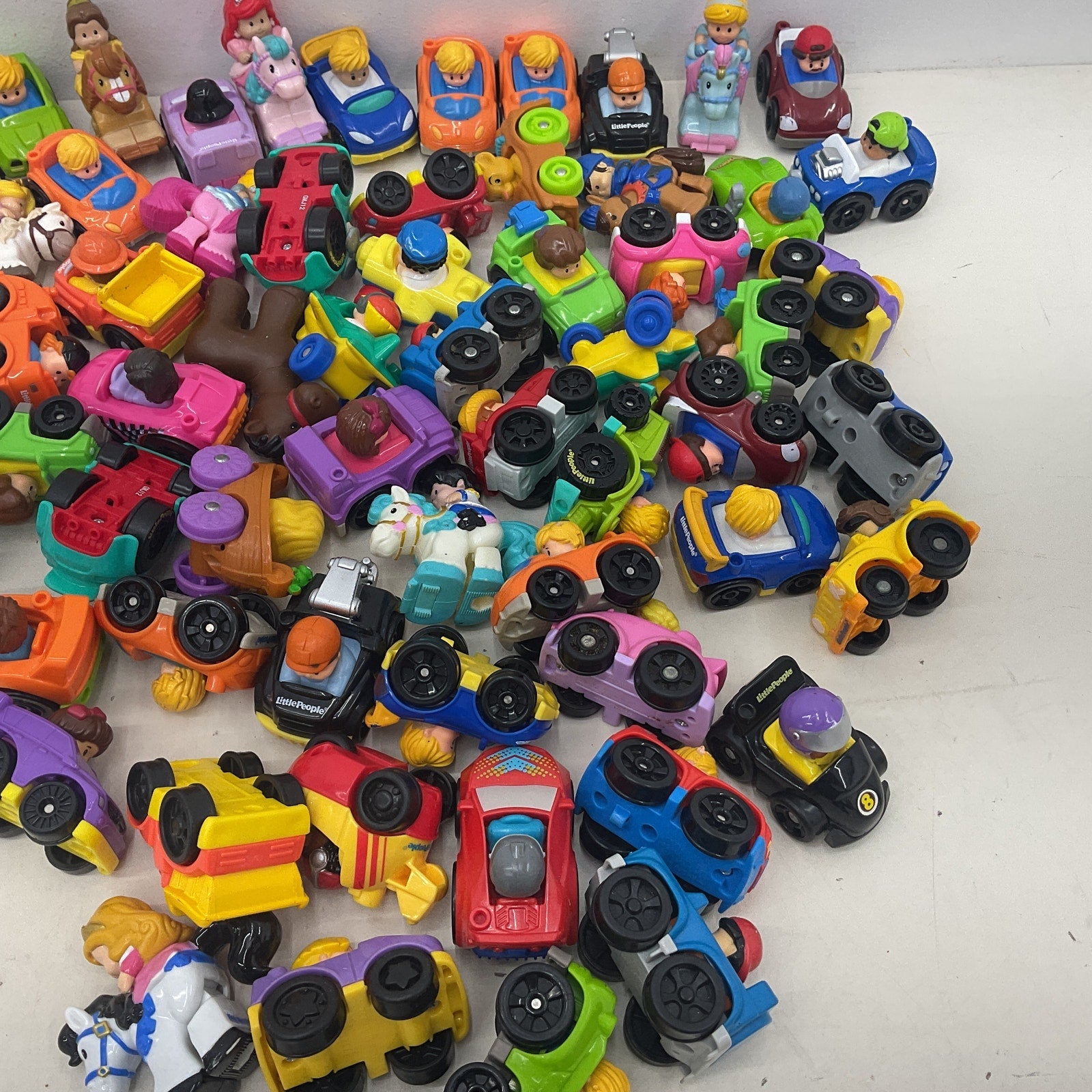 Fisher Price Little People Mixed Vehicles Cars Figures Toys Preowned LOT 6 lbs - Warehouse Toys