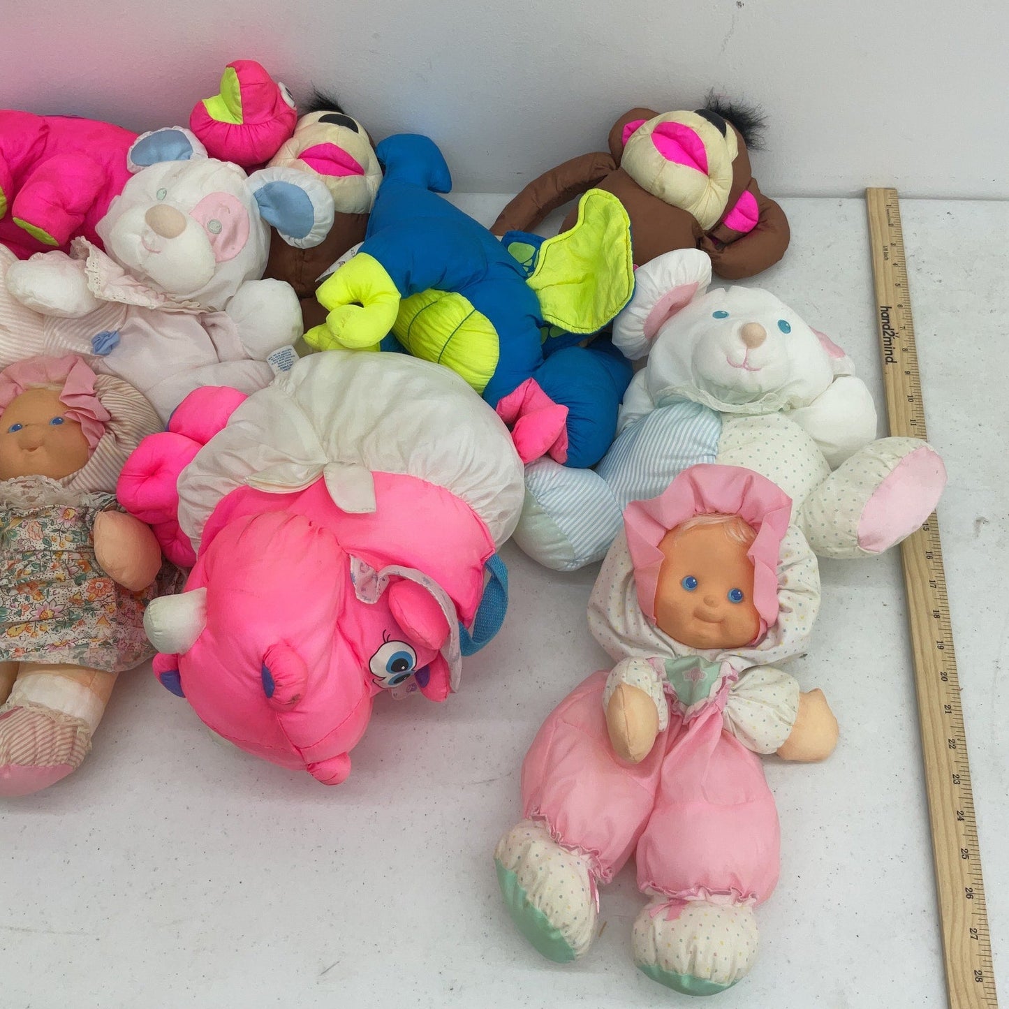 Fisher Price Puffalumps & Others Vintage Stuffed Animals LOT Puffalump Kids Dino - Warehouse Toys