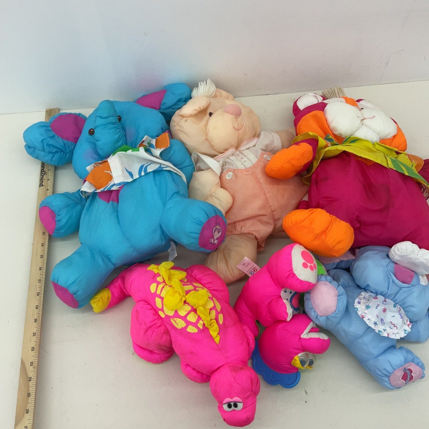 Fisher Price Puffalumps & Others Vintage Stuffed Animals LOT Wild Dino Roars - Warehouse Toys