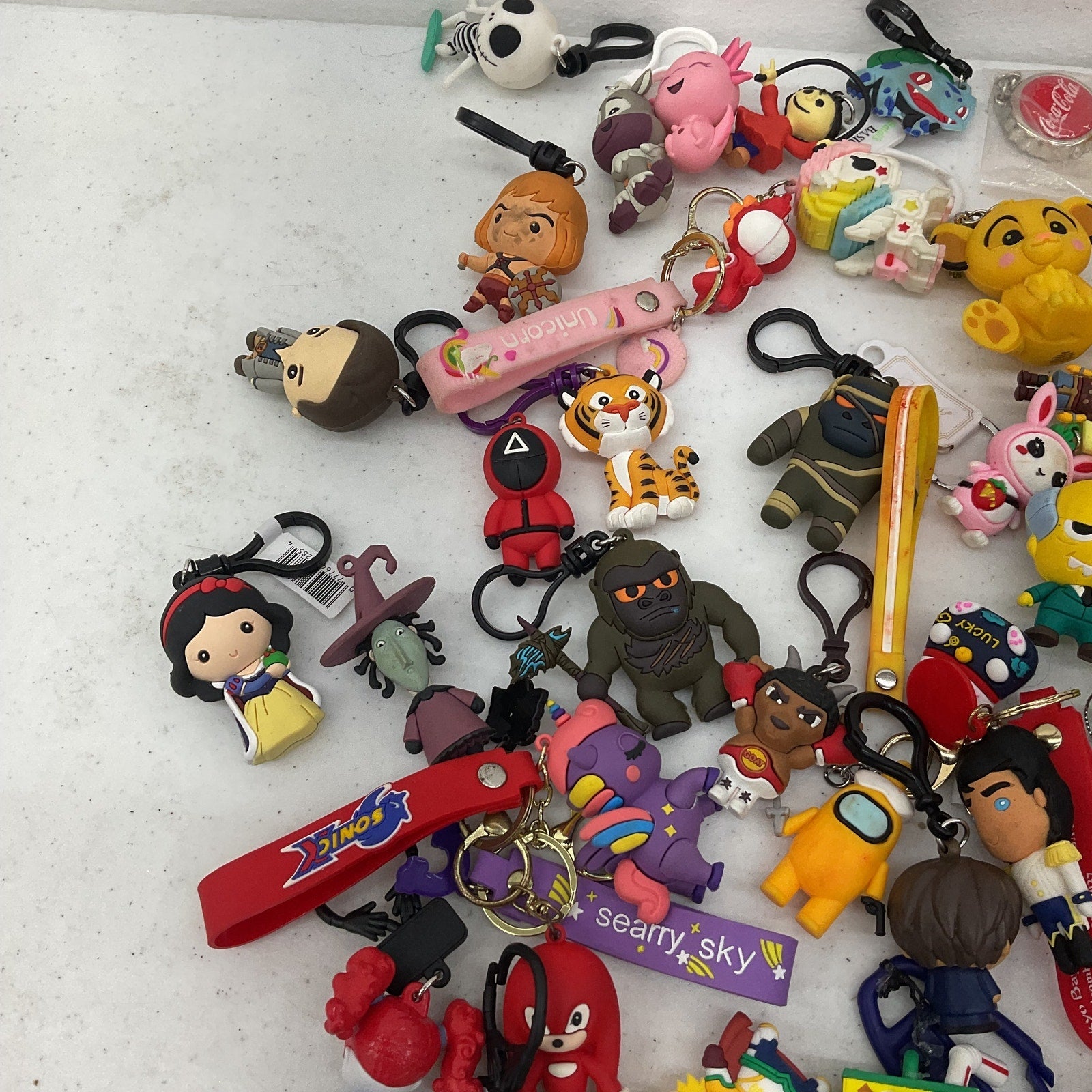 Funko Pop & Other Geeky Character Toy Figures Keychains Preowned LOT Mixed 4 lbs - Warehouse Toys