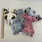 Ganz Mixed Stuffed Animal LOT Lemur Koala Raccoon Elephant Gray Pink Plush - Warehouse Toys