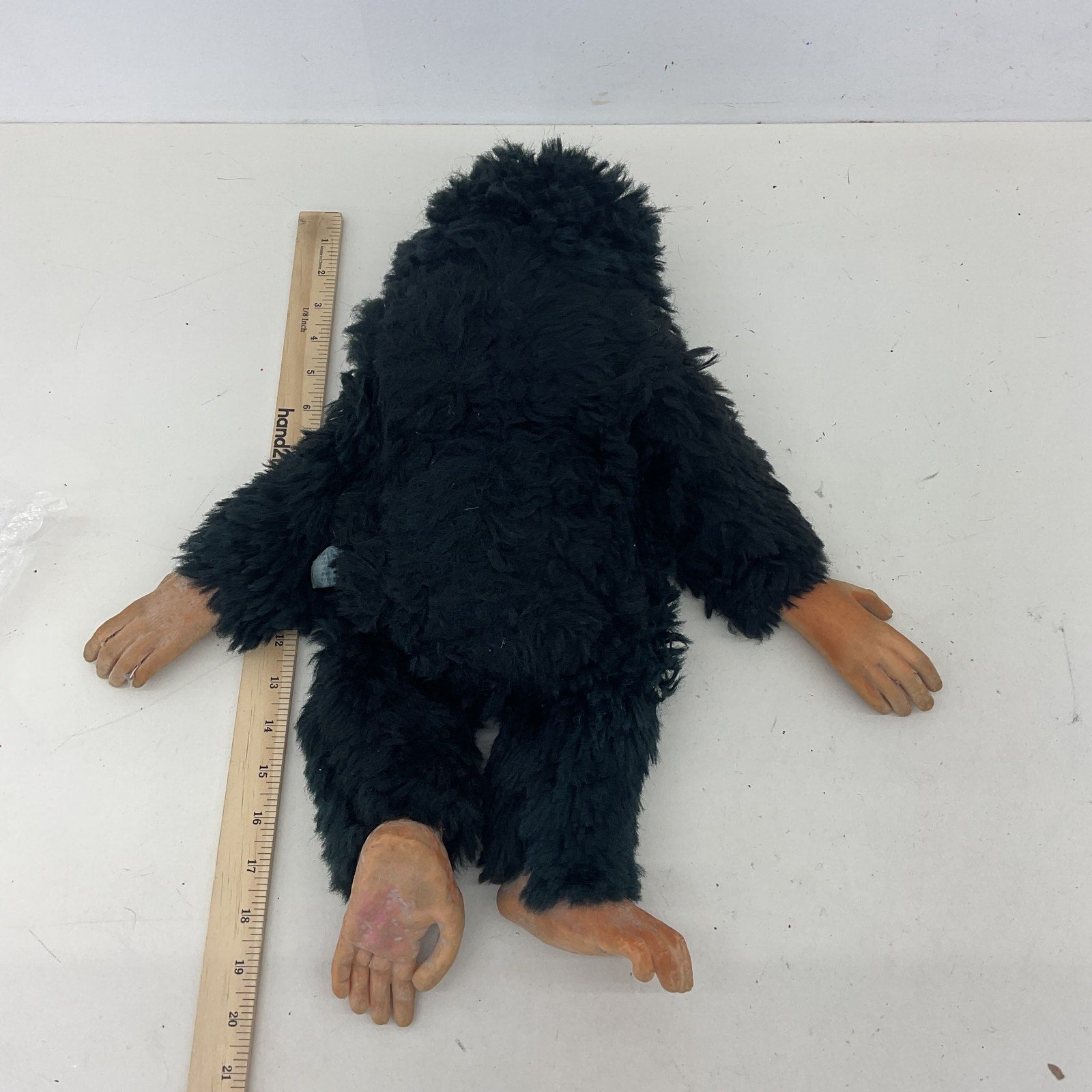 GUND Brown & Black Stuffed Animal Vintage Shaggy Fur Rubber Faced Monkey Doll - Warehouse Toys