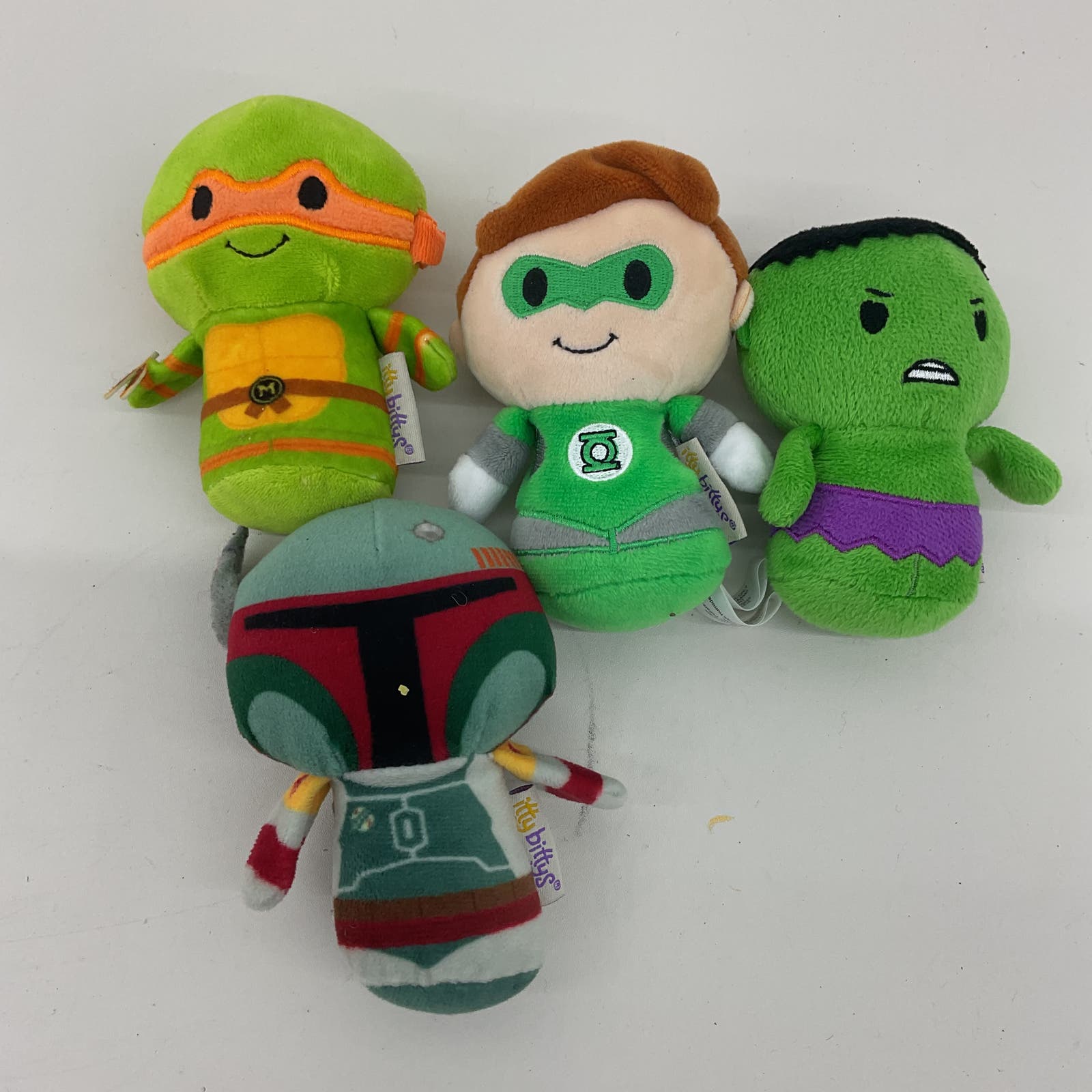 Hallmark Itty Bitts Plush Character LOT Boba Fett Mikey TMNT The Hulk Green Lant - Warehouse Toys