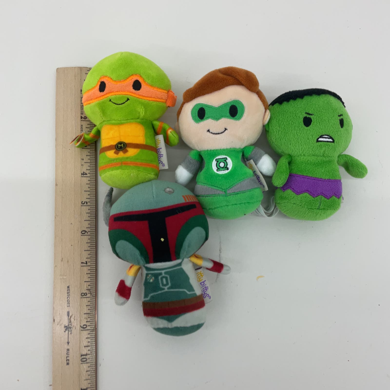 Hallmark Itty Bitts Plush Character LOT Boba Fett Mikey TMNT The Hulk Green Lant - Warehouse Toys