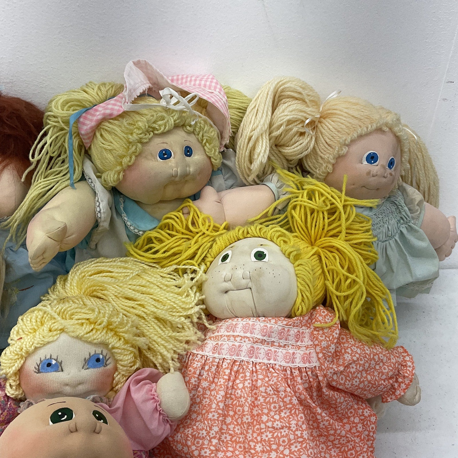 Handmade & CPK LOT Baby Play Dolls Soft Body Yarn Hair Soft Body 13 lbs Vintage - Warehouse Toys