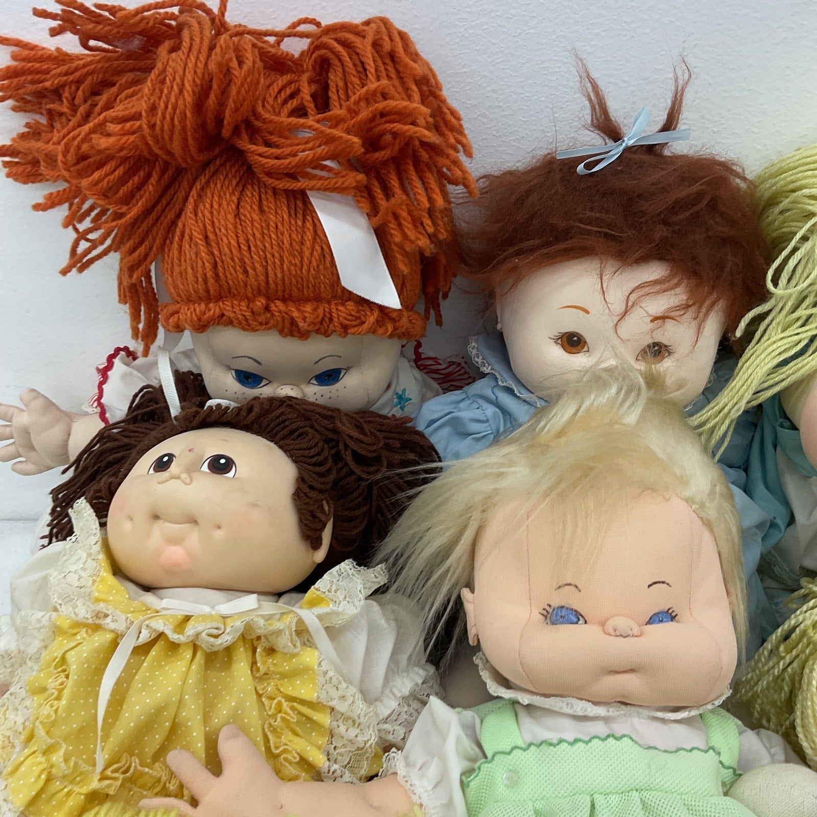 Handmade & CPK LOT Baby Play Dolls Soft Body Yarn Hair Soft Body 13 lbs Vintage - Warehouse Toys