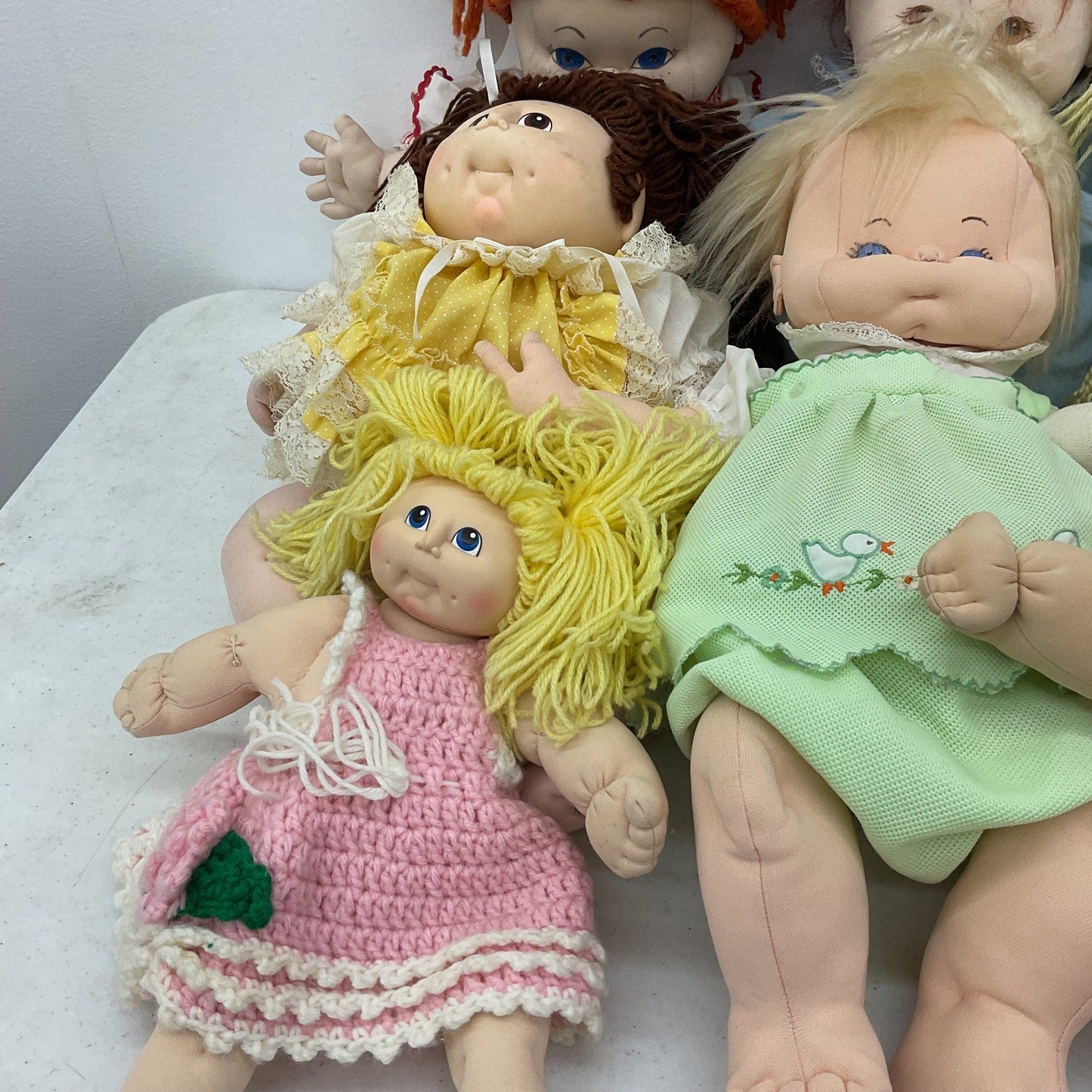 Handmade & CPK LOT Baby Play Dolls Soft Body Yarn Hair Soft Body 13 lbs Vintage - Warehouse Toys