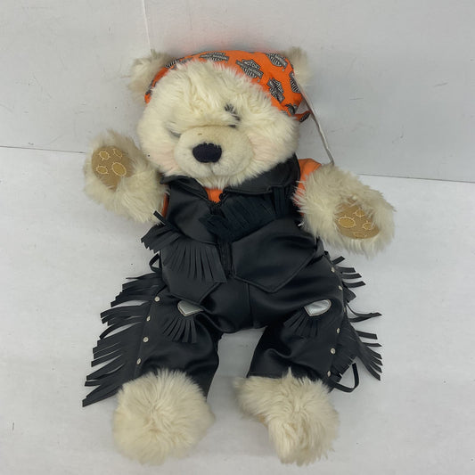 Harley Davidson White Stuffed Animal Teddy Bear Plush Biker Motorcycle - Warehouse Toys