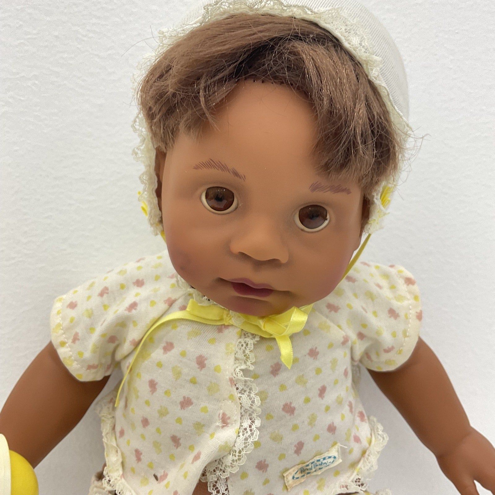 Hasbro Real Baby Doll Vintage 1986 by Judith Turner Tanned Skin Brunette Hair - Warehouse Toys