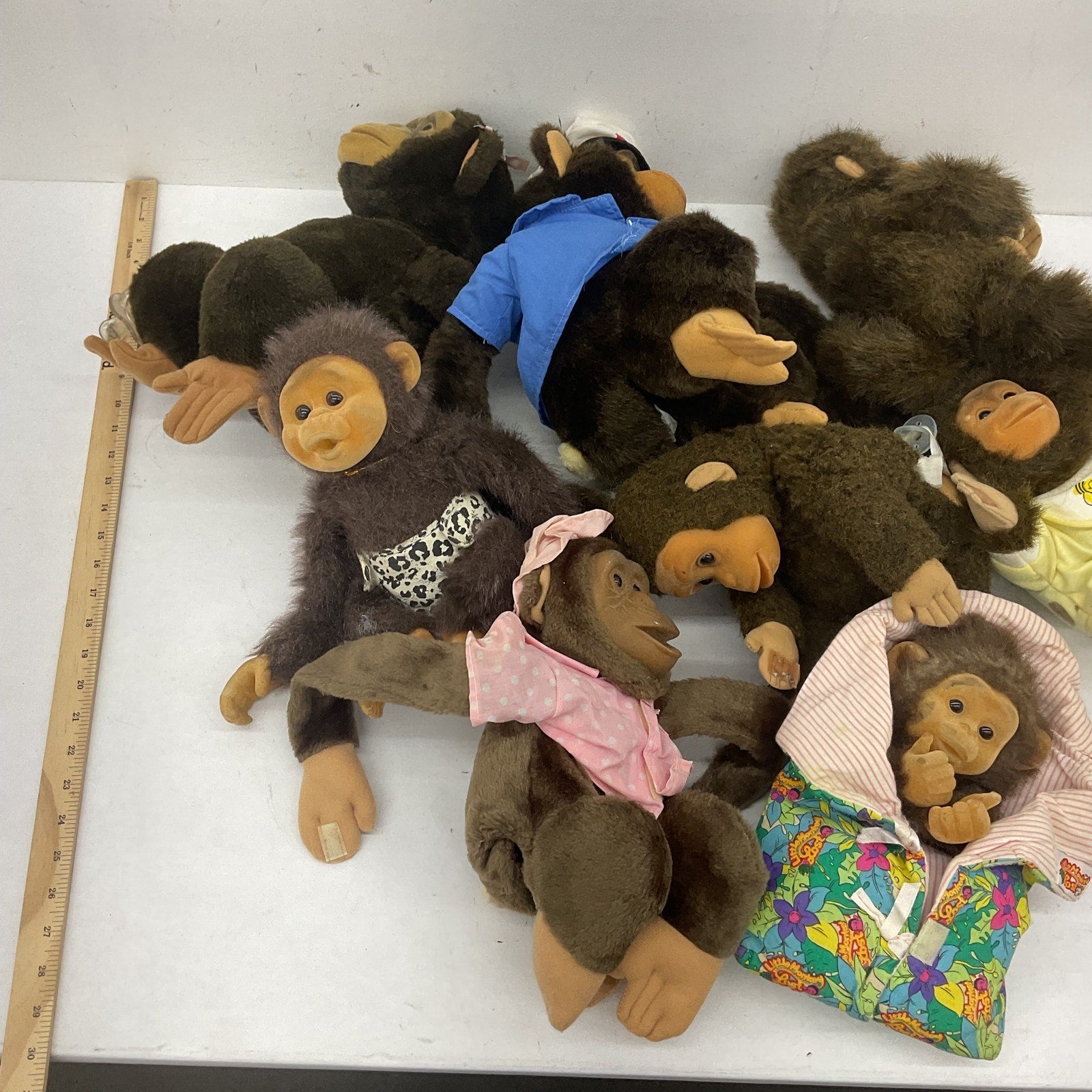 Hosung Little Monkey Lost & Others Flocked Face Monkey Chimp Plush Dolls LOT 5lb - Warehouse Toys