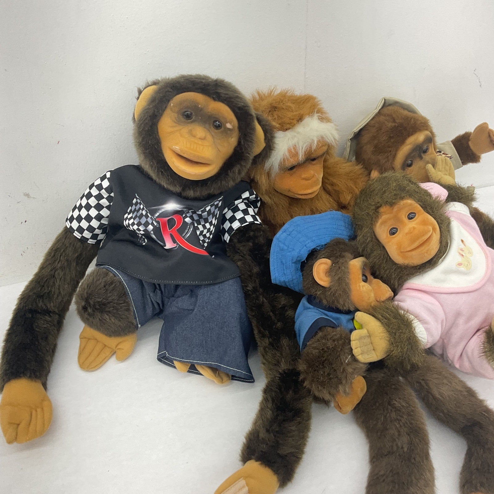 Hosung Little Monkey Lost & Others Flocked Face Monkey Chimp Plush Dolls Puppets - Warehouse Toys