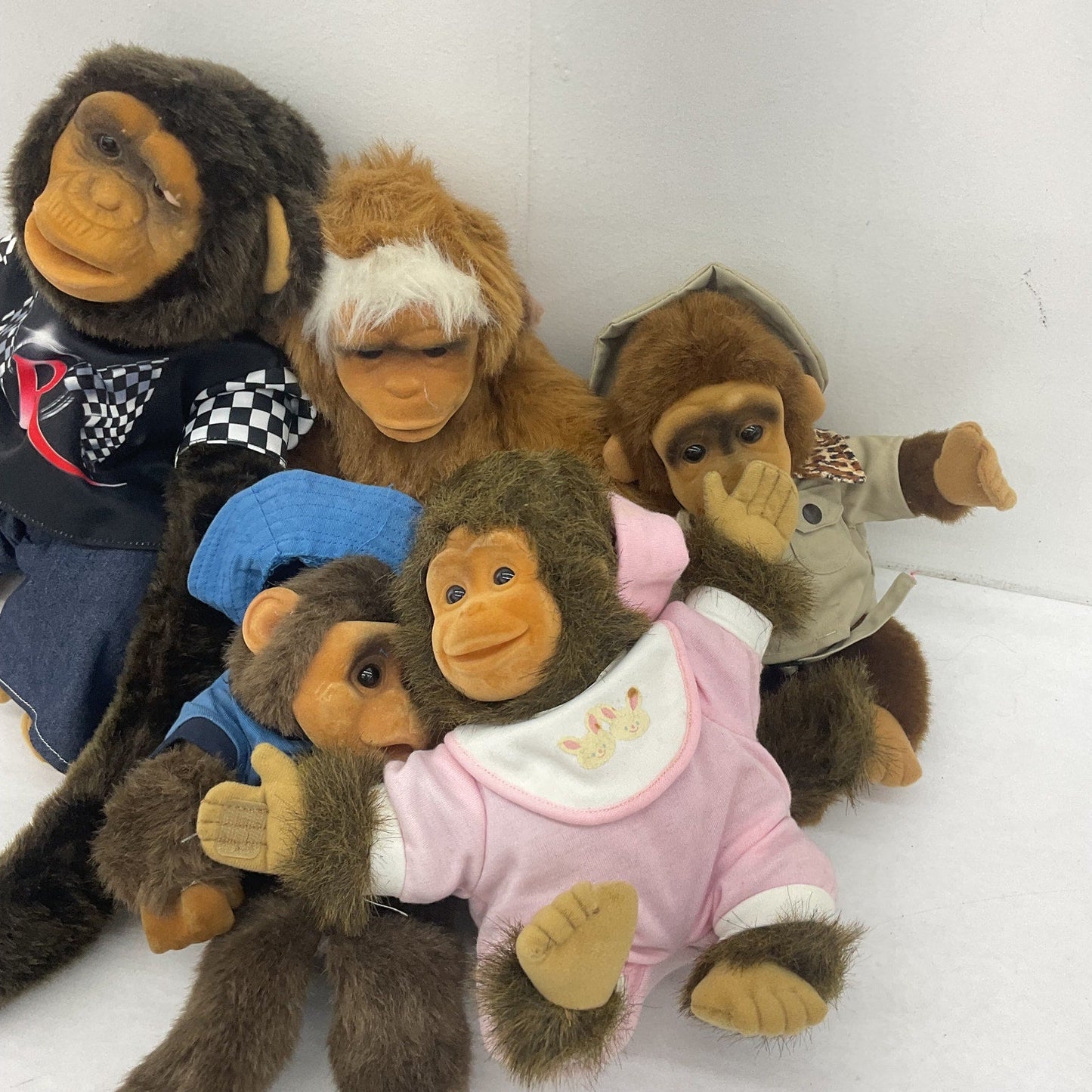 Hosung Little Monkey Lost & Others Flocked Face Monkey Chimp Plush Dolls Puppets - Warehouse Toys