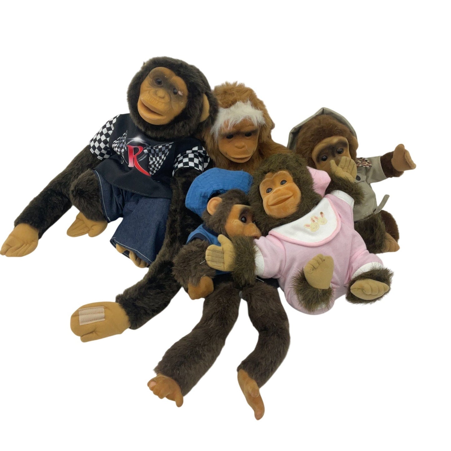 Hosung Little Monkey Lost & Others Flocked Face Monkey Chimp Plush Dolls Puppets - Warehouse Toys