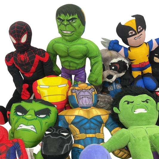 HUGE 17 lbs LOT Marvel Avengers X - Men Character Plush Dolls Wolverine Thanos - Warehouse Toys