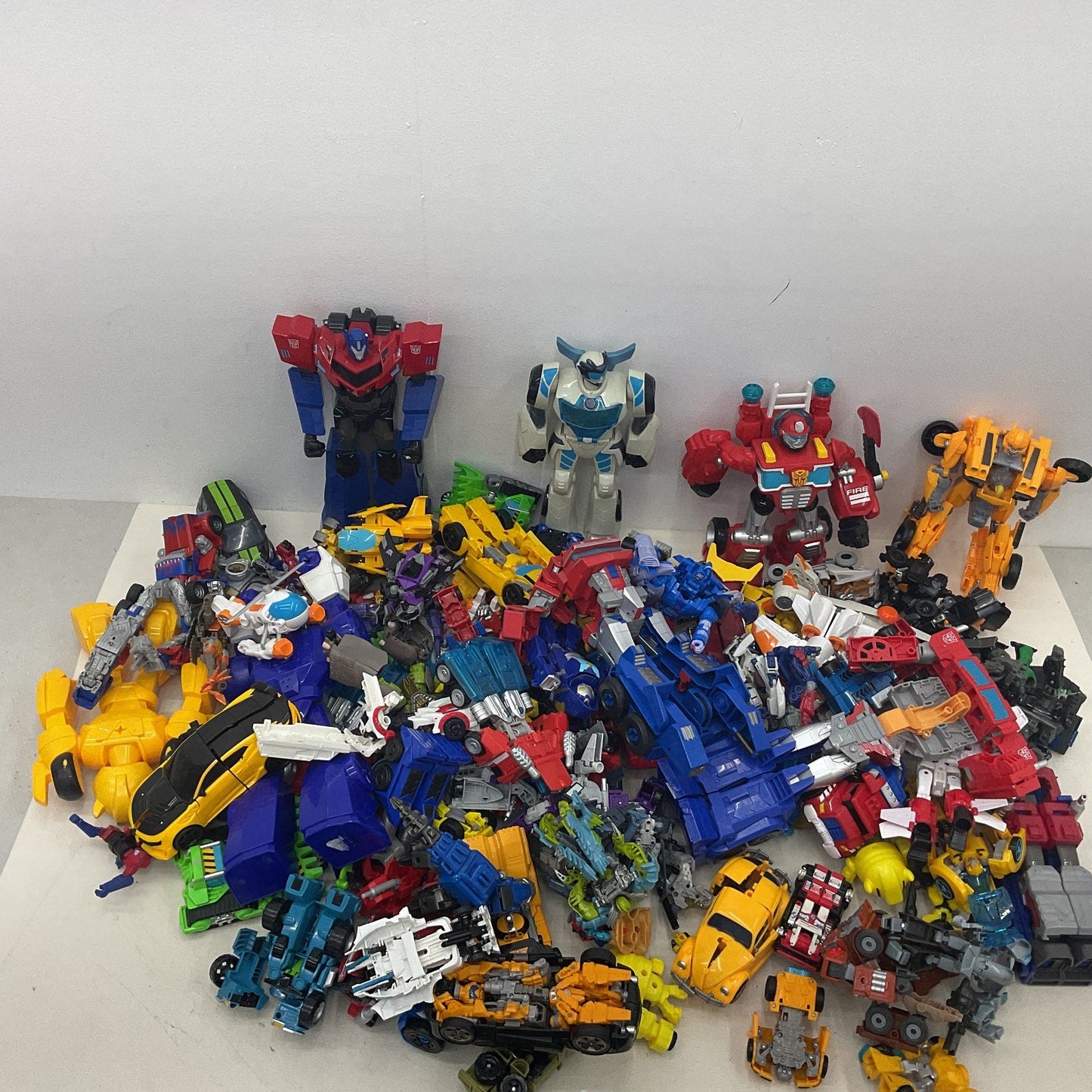 HUGE 28 lbs Transformers Action Figures Robots Optimus Prime Rescue Bots Loose - Warehouse Toys