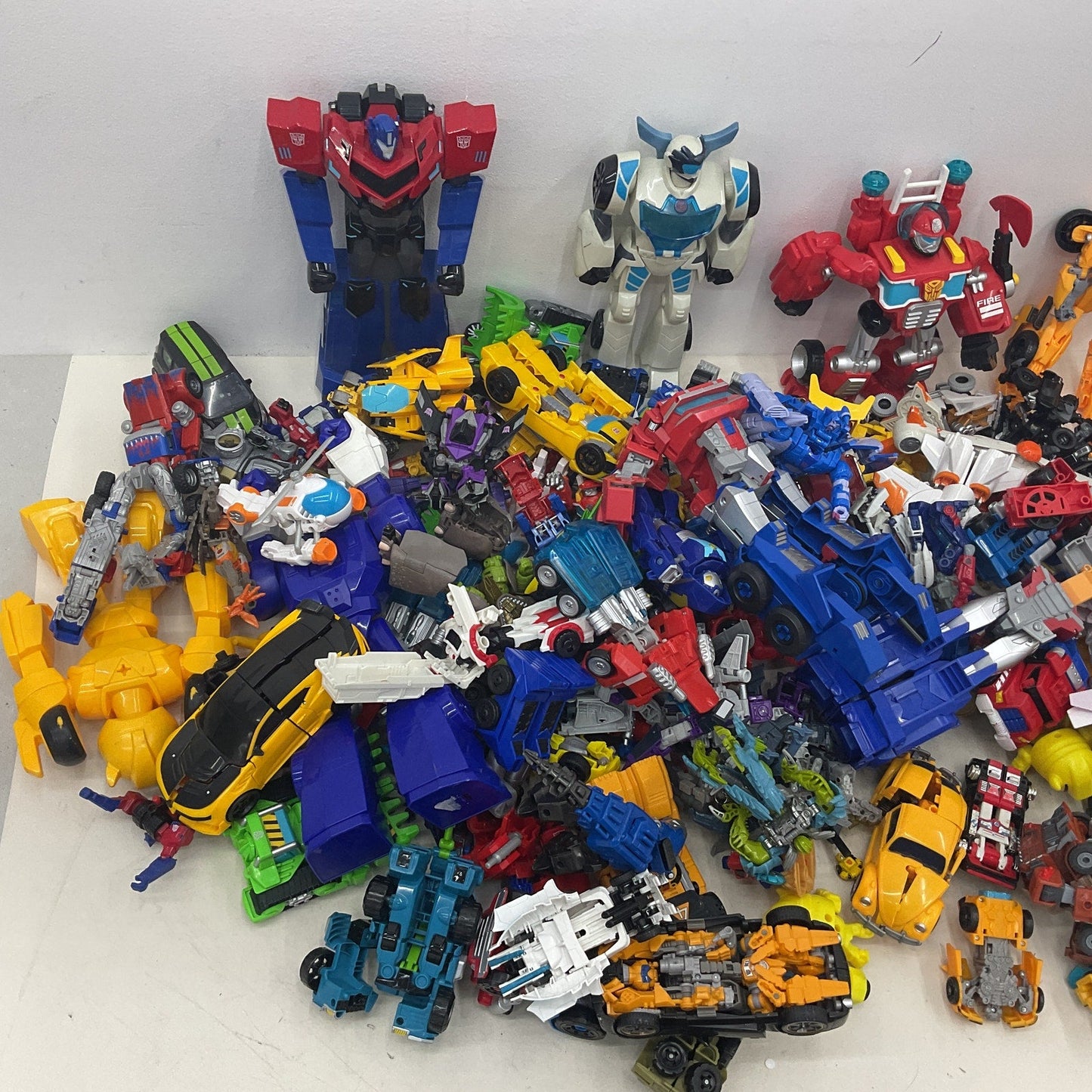 HUGE 28 lbs Transformers Action Figures Robots Optimus Prime Rescue Bots Loose - Warehouse Toys