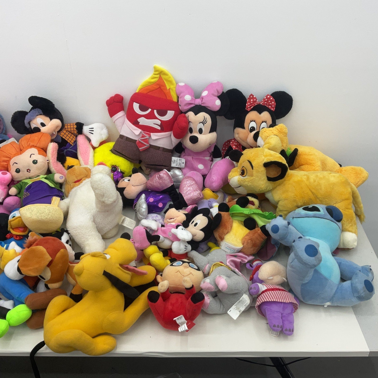 HUGE Disney Character Plush LOT of 42 Small to Large Pooh Tigger Olaf Minnie - Warehouse Toys