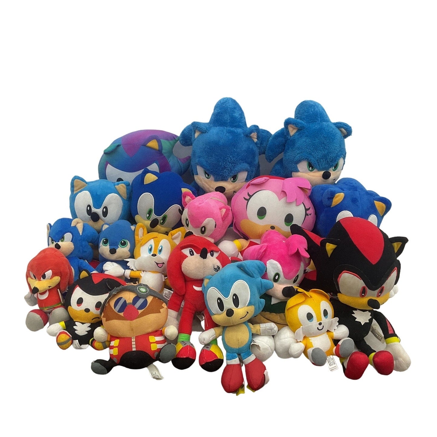 HUGE LOT 12 lbs Sonic the Hedgehog Shadow Robotnik Amy Knuckles Plush Dolls LOT - Warehouse Toys