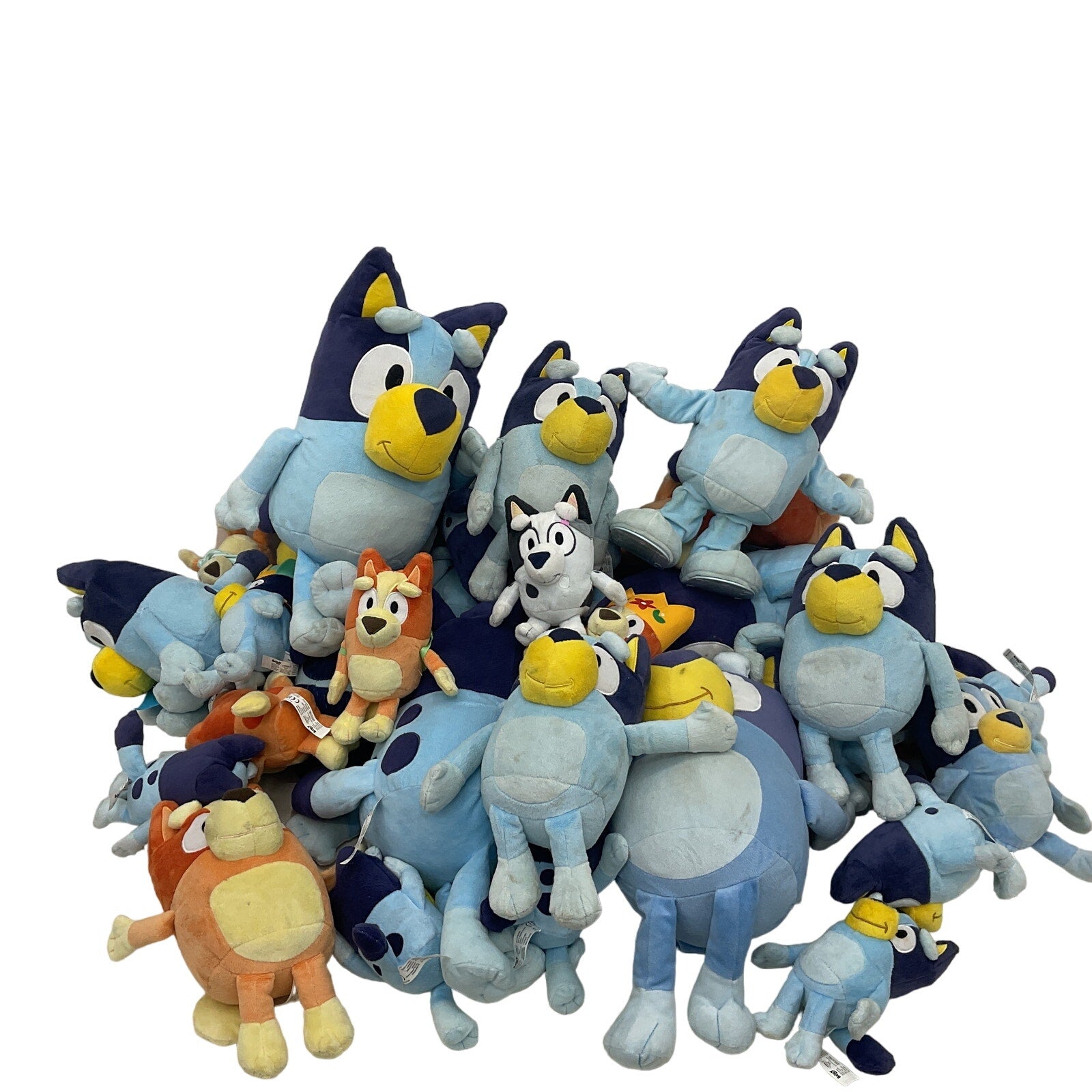 HUGE LOT 15 lbs Bluey Character Plush Dolls Toys Chloe Bingo Dog Cartoon Loose - Warehouse Toys