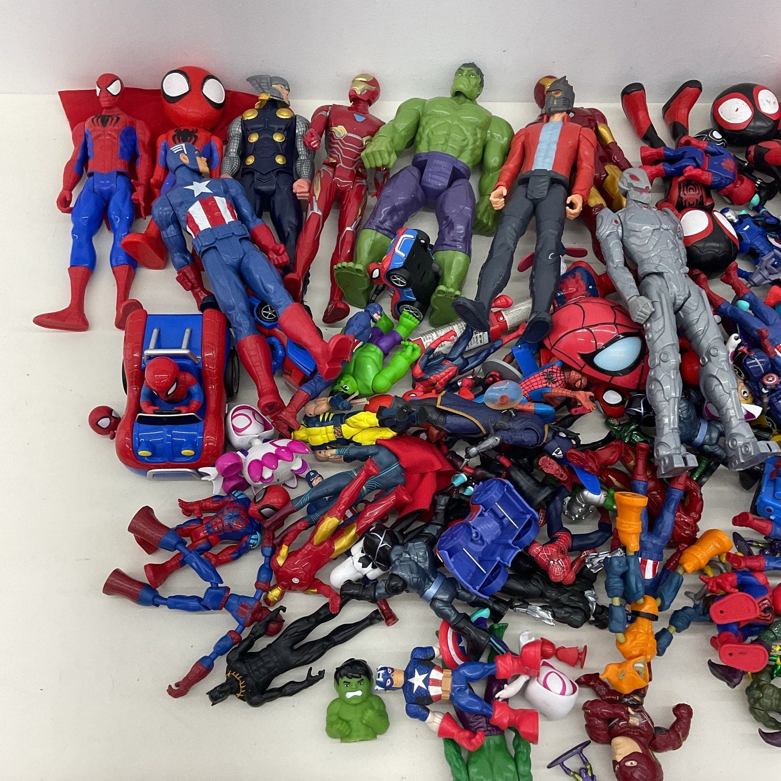 HUGE LOT 17+ lbs Marvel Action Figures Super Heroes Spiderman Spider Gwen GOTG - Warehouse Toys