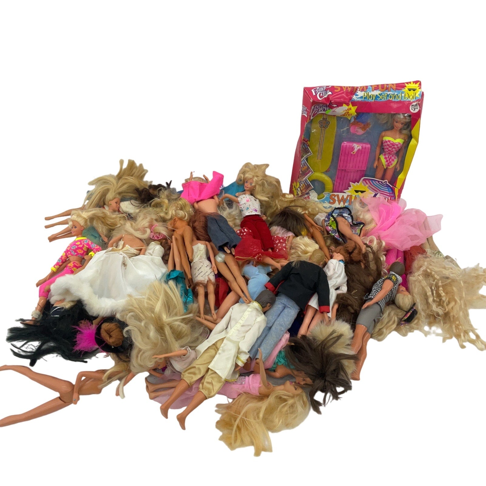 HUGE LOT 17 lbs Vintage Mattel Barbie Ken & Others Fashion Play Dolls Preowned - Warehouse Toys