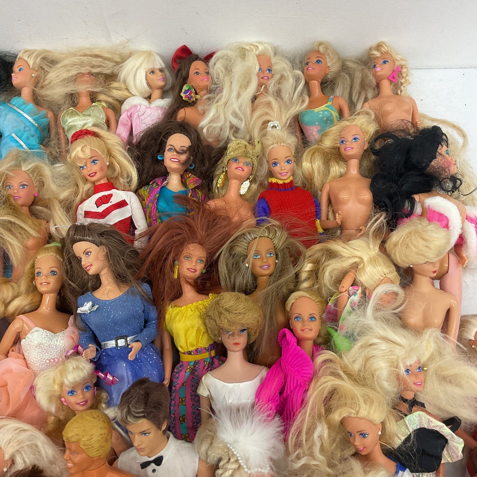 HUGE LOT 20 lbs Vintage Mattel Barbie Ken & Others Fashion Play Dolls Preowned - Warehouse Toys