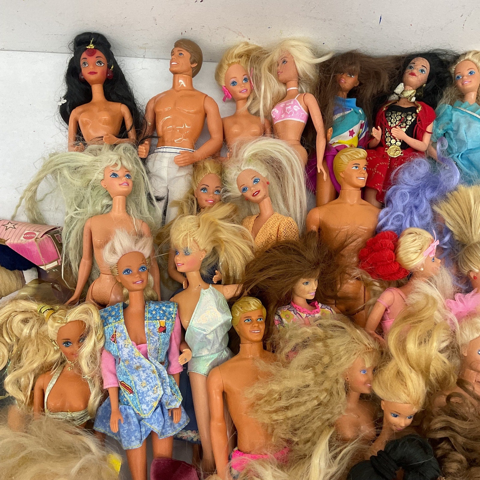 HUGE LOT 20 lbs Vintage Mattel Barbie Ken & Others Fashion Play Dolls Preowned - Warehouse Toys