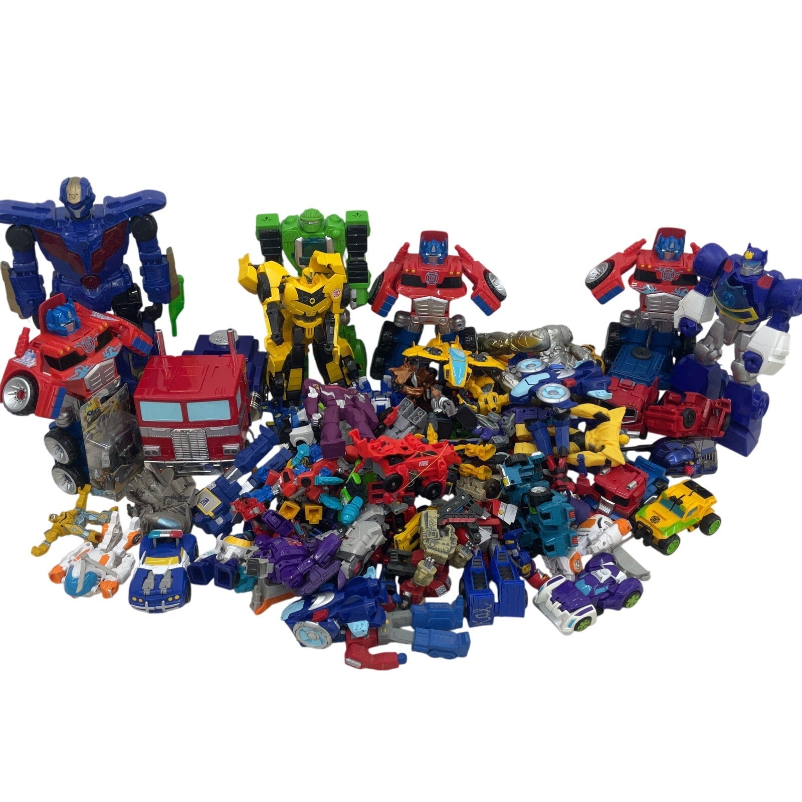 HUGE LOT 23 lbs Modern Transformers Optimus Prime Robots Action Figures Preowned - Warehouse Toys