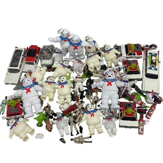 HUGE LOT 25 lbs Ghostbusters Stay Puft Marshmallow Man Action Figures Ecto Car - Warehouse Toys