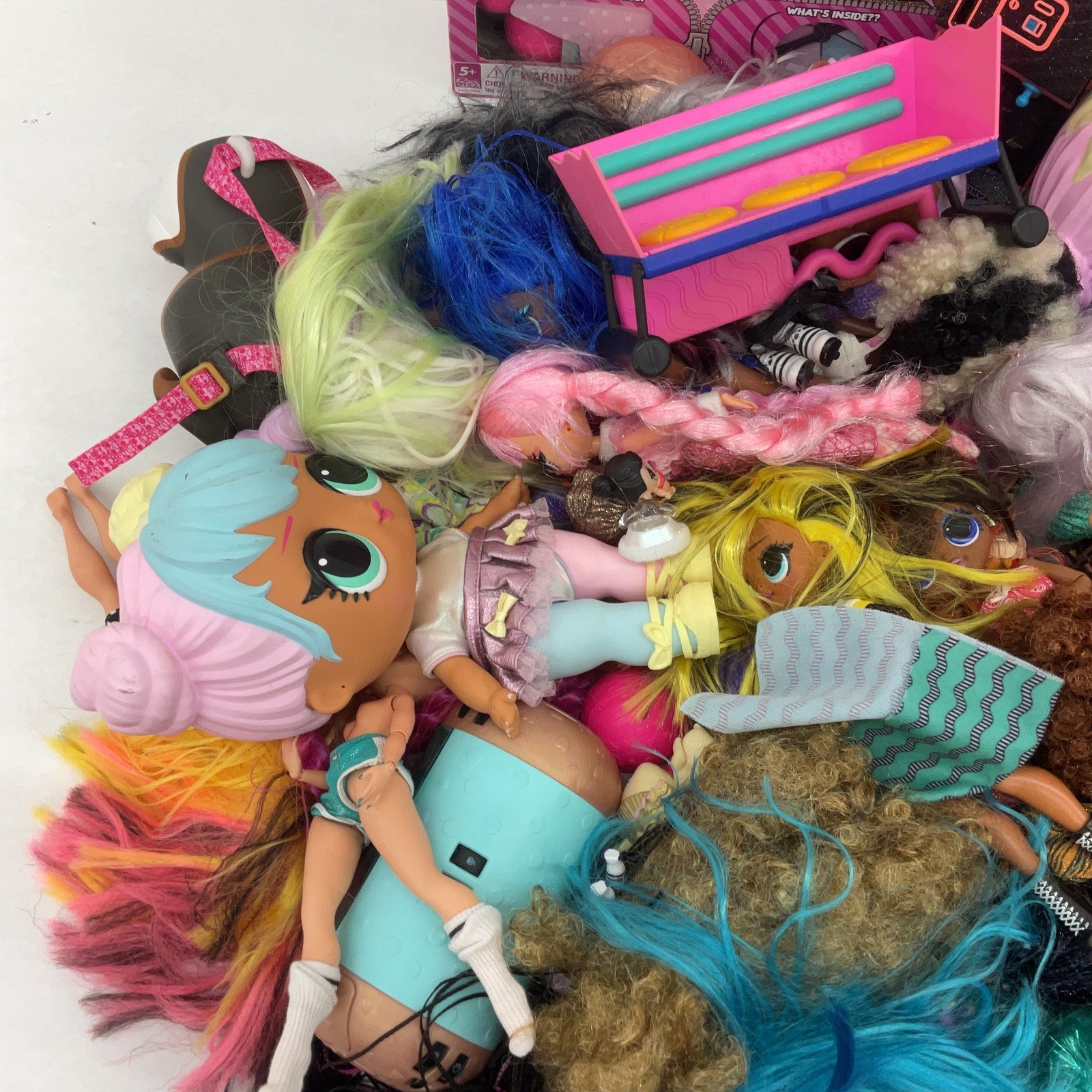 Huge LOT 30 lbs MGA LOL OMG Surprise Big Lil Sistas Play Fashion Dolls Preowned - Warehouse Toys