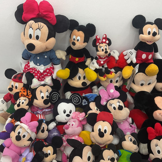 HUGE LOT 35 Classic Disney Character Mickey Minnie Mouse Plush Dolls 18 lbs - Warehouse Toys