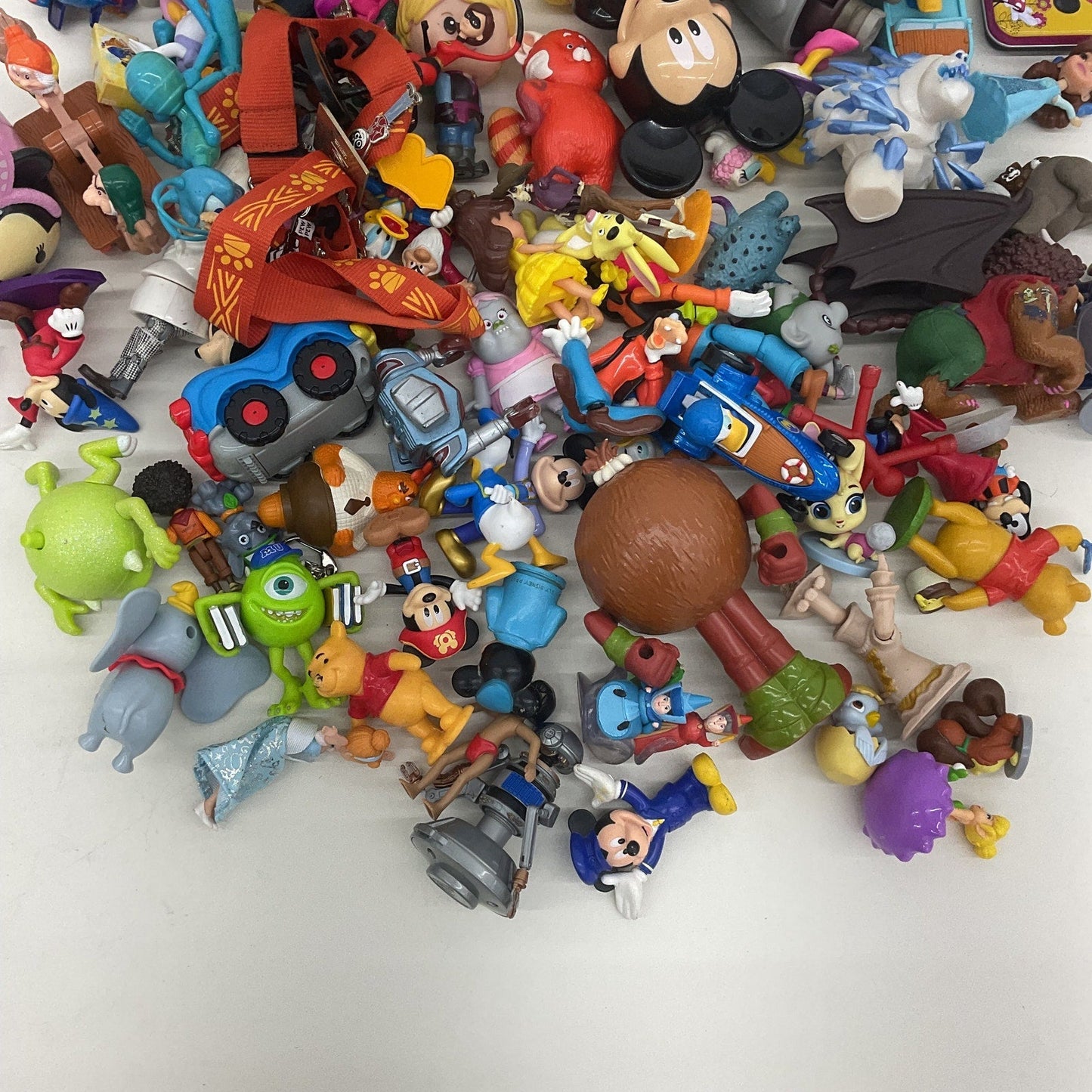 HUGE LOT 8 lbs Disney Character Toy Figures Cake Toppers Pixar Pooh Monsters Inc - Warehouse Toys