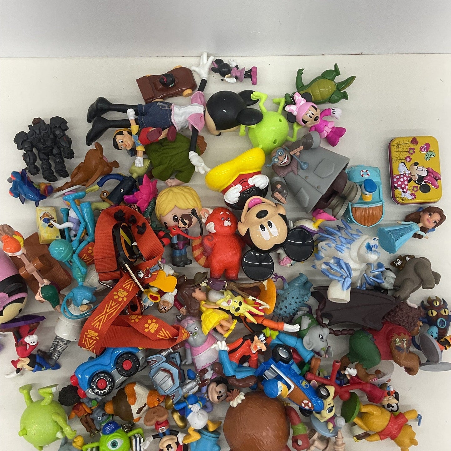 HUGE LOT 8 lbs Disney Character Toy Figures Cake Toppers Pixar Pooh Monsters Inc - Warehouse Toys