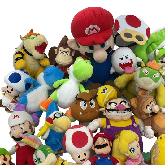 HUGE Super Mario Nintendo Character Plush LOT 16 lbs Bowser Wario Luigi Yoshi - Warehouse Toys